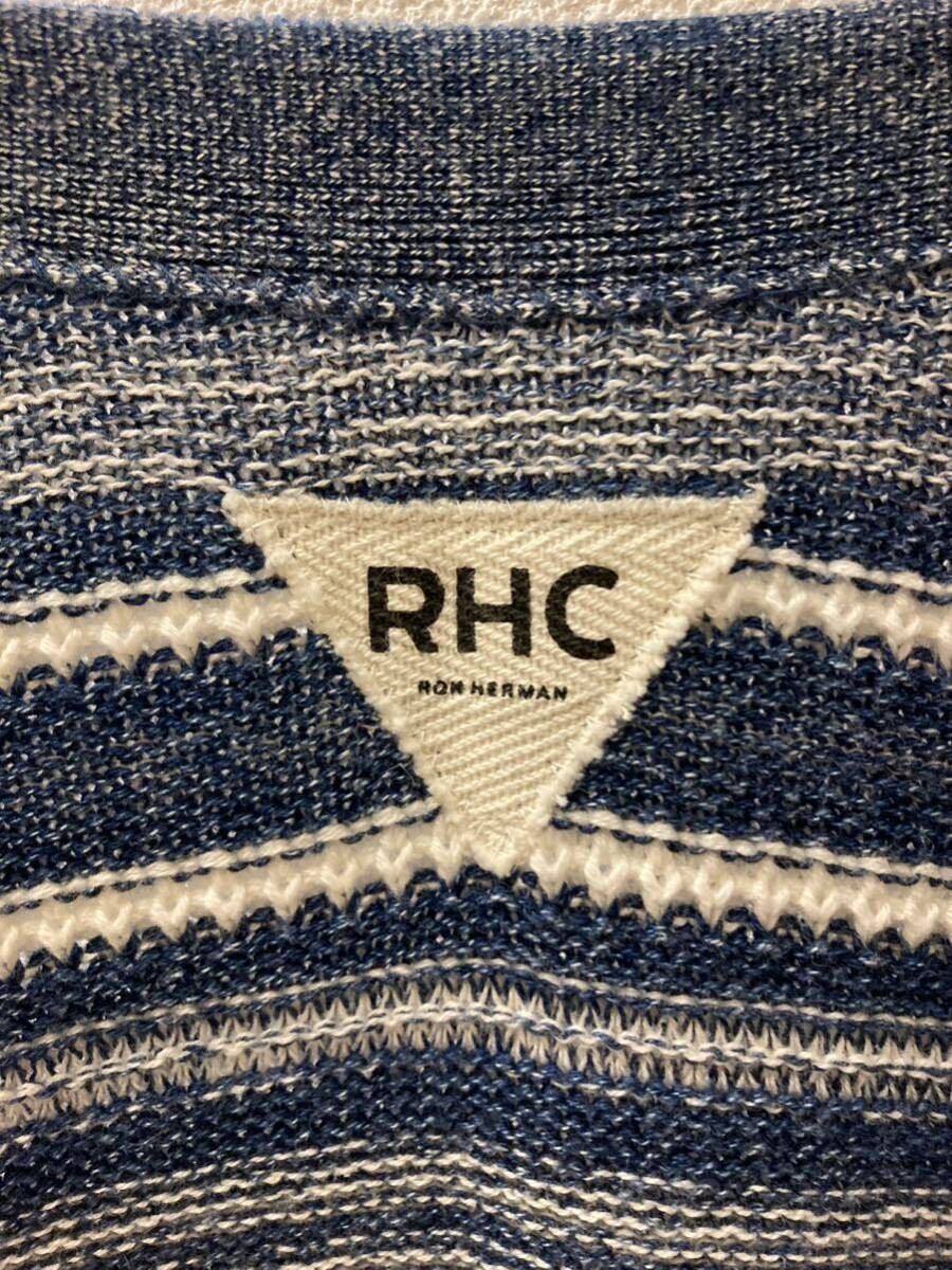1円スタート! Ron Herman ロンハーマン RHC indigo stripe cardigan インディゴ ボーダー ロングカーディガン コンチョ レザー紐の画像5