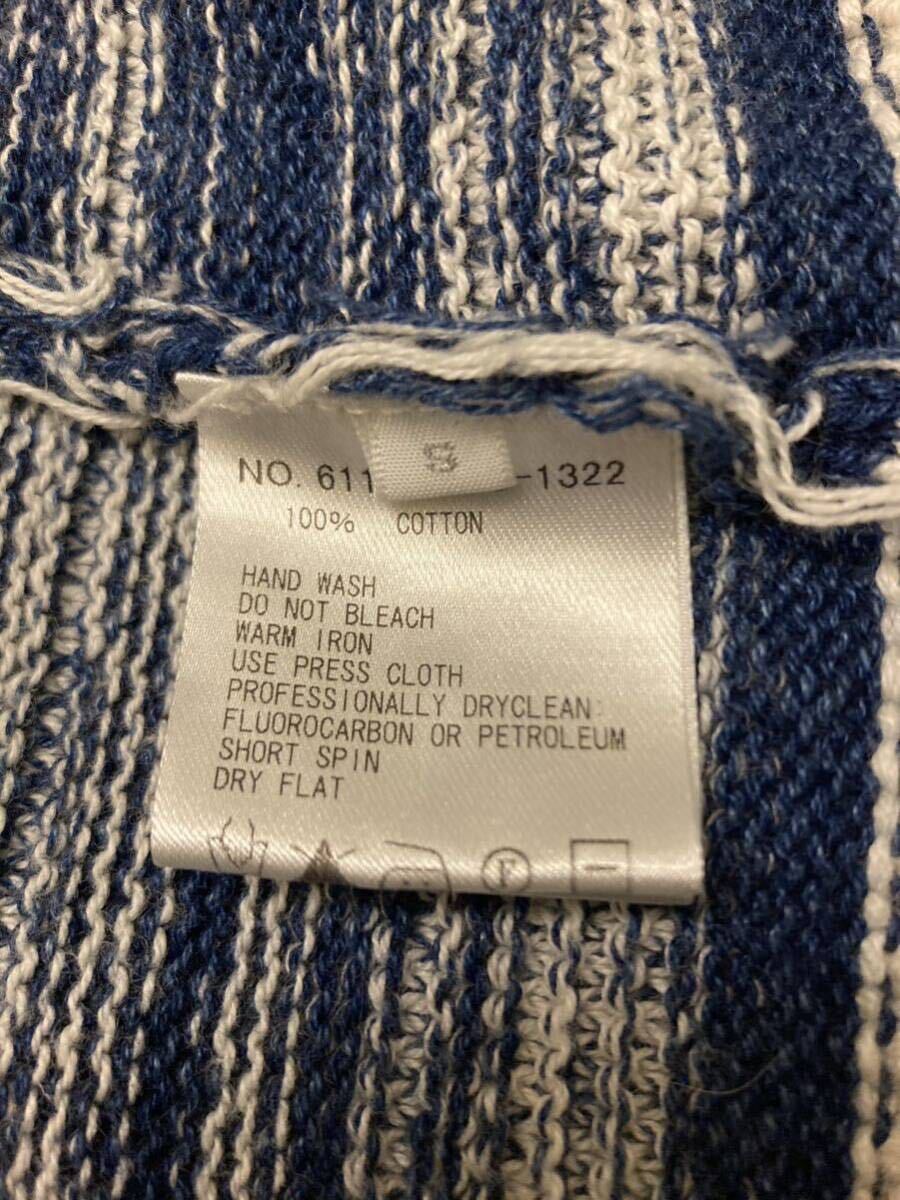 1円スタート! Ron Herman ロンハーマン RHC indigo stripe cardigan インディゴ ボーダー ロングカーディガン コンチョ レザー紐の画像9