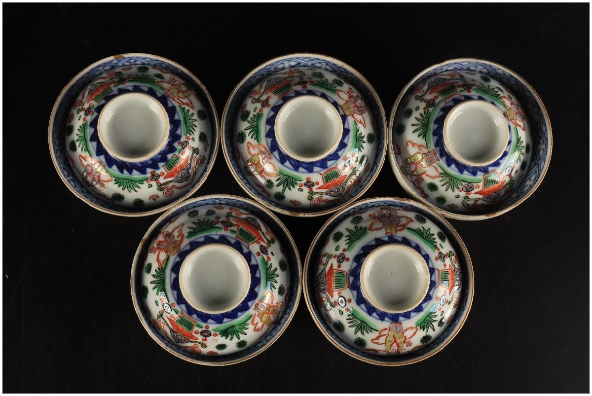 [URA] blue and white ceramics overglaze enamels gold paint .. humanities cover .5 customer /B6/5-s3-17 ( search ) antique / pot / tea utensils /. tea utensils / green tea ./ powdered green tea ./ break up ./ Japanese food / charge ./. stone / cover thing / cover tea cup 