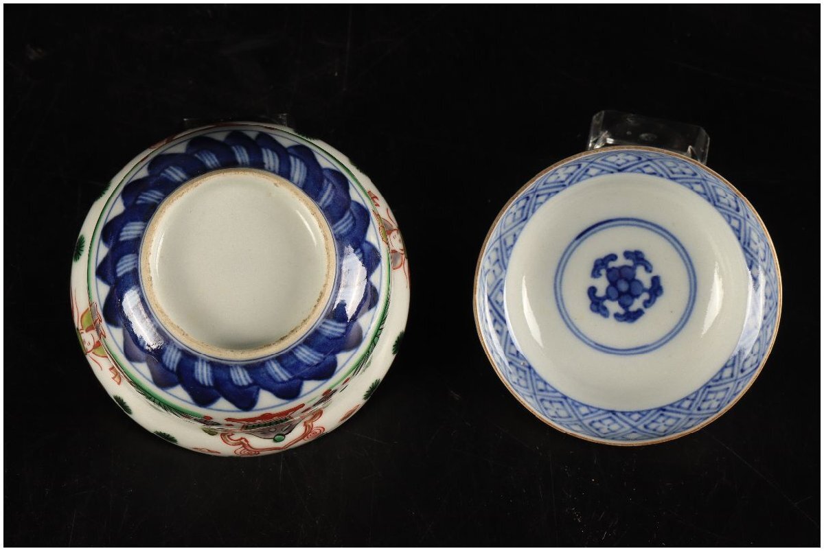[URA] blue and white ceramics overglaze enamels gold paint .. humanities cover .5 customer /B6/5-s3-17 ( search ) antique / pot / tea utensils /. tea utensils / green tea ./ powdered green tea ./ break up ./ Japanese food / charge ./. stone / cover thing / cover tea cup 