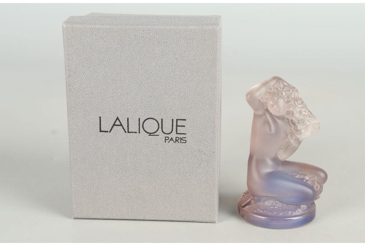 [URA]R. Lalique/ルネ・ラリック 作/フロレアルライラックオパルセントグラスフィギュア/121g/13-4-01/　(検索)骨董/オブジェ/オパルセント