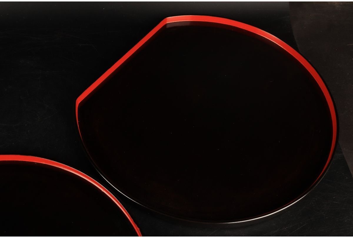 [URA] wheel island paint / black paint brush eyes paint desk serving tray . customer / also box /10-4-33 ( search ) antique / lacquer ware / lacquer paint / lacquer tray /. seat serving tray / O-Bon /. stone serving tray / tray 