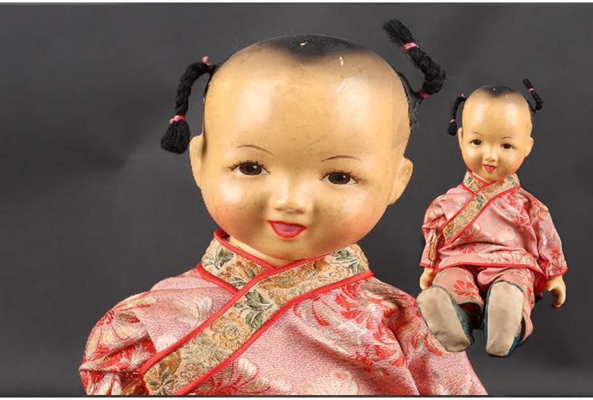 [URA]中国アンティーク童子人形/13-4-100/　(検索)骨董/人形/置物/ドール_画像1