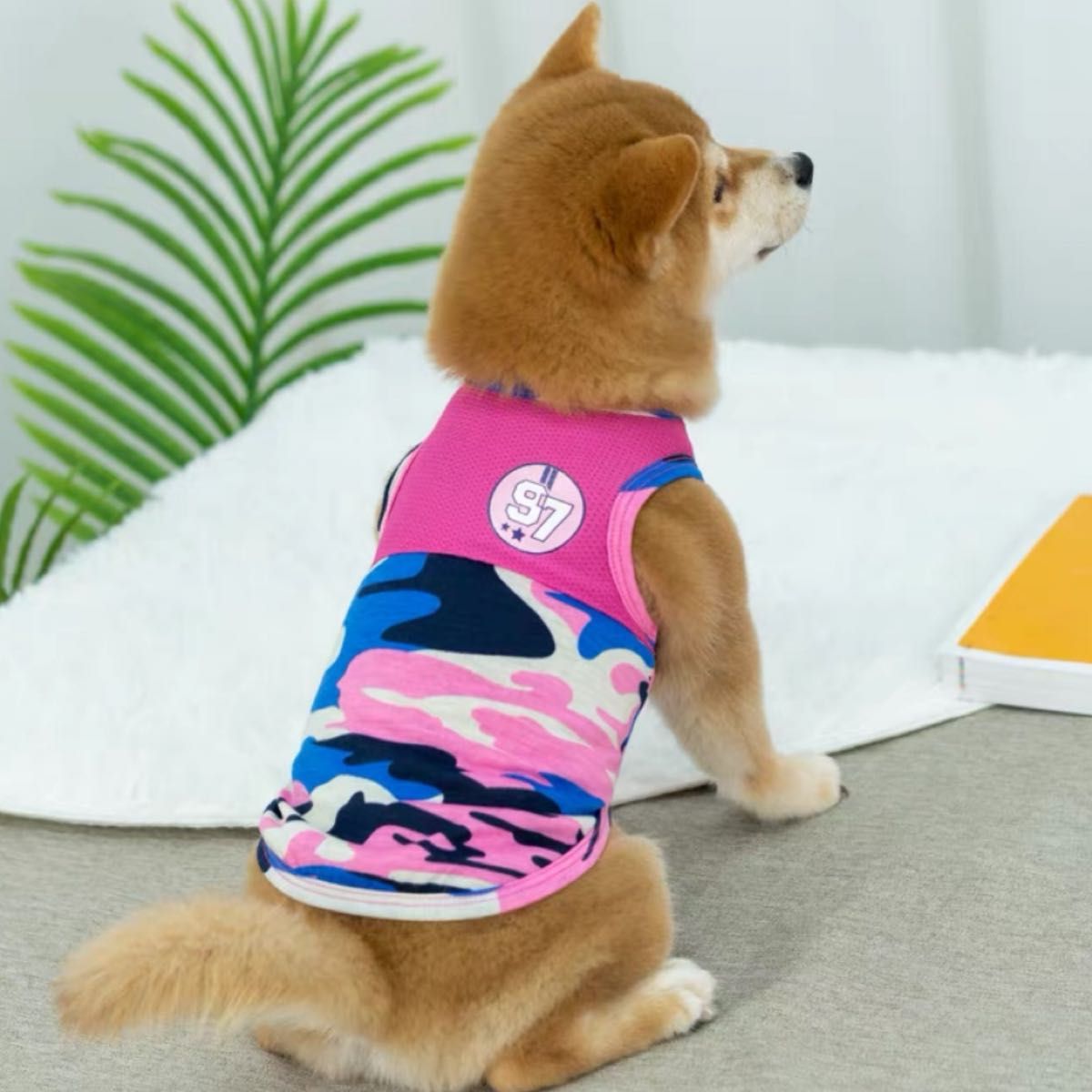 犬服 ペット服 大型犬 切り替えタンクトップ  アーミー:3XL~7XL