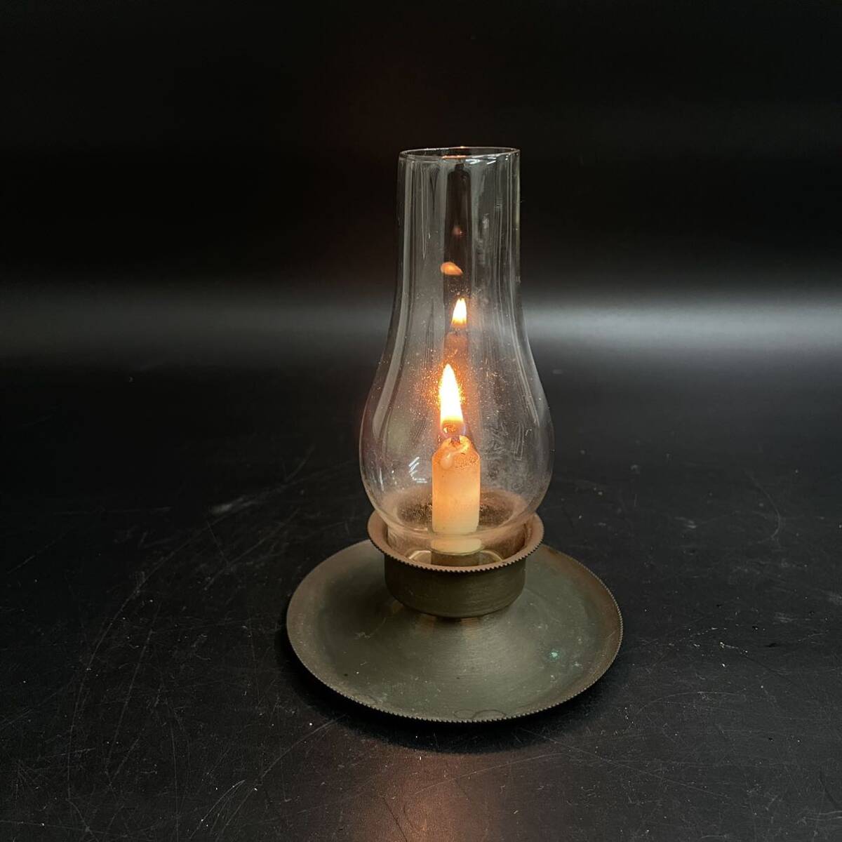 ランプ アンティーク 昭和レトロ ガラス の画像1