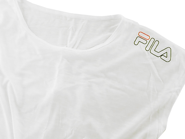 Tシャツ FILA フィラ レディース水着 スラブ素材 体型カバー 15号 LL ホワイト 送料250円_画像2