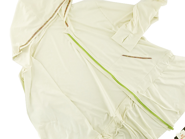 ラッシュガード 杢調 素肌にサラリ チュニック丈 体型カバー 大きいサイズ 4L オフホワイト_画像3