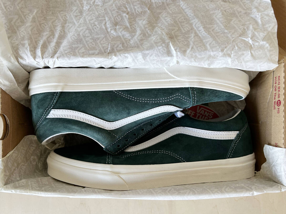 【特価】28cm 緑 バンズ オールドスクール VANS OLD SKOOL [ PIG SUEDE ] JUNGLE GREEN US10/28cm VN0A5JMI94T 撥水_画像8