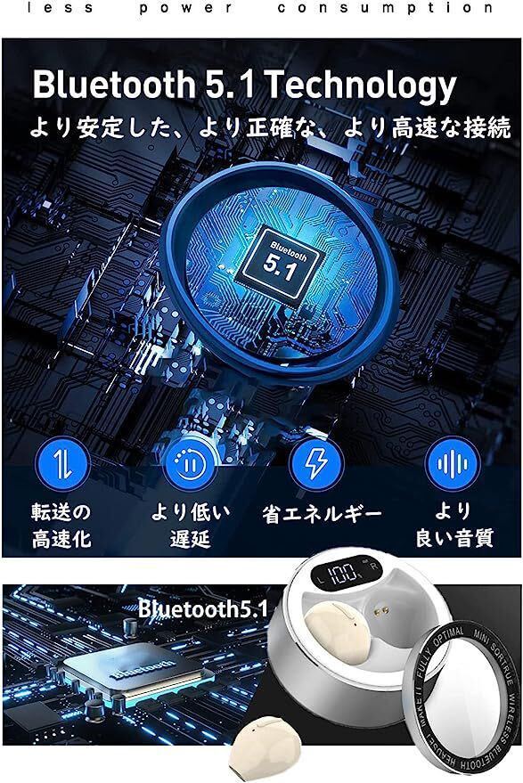 SZHTFX ステルス イヤホン 物理ボタン Bluetooth 5.1 両耳_画像4