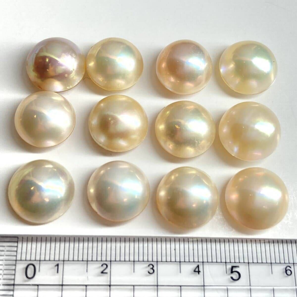 ☆マベパール12点おまとめ100ct☆A 約13.7-14.5mm 20g パール 半円真珠 ジュエリー 裸石 宝石 pearl jewelry ①の画像1