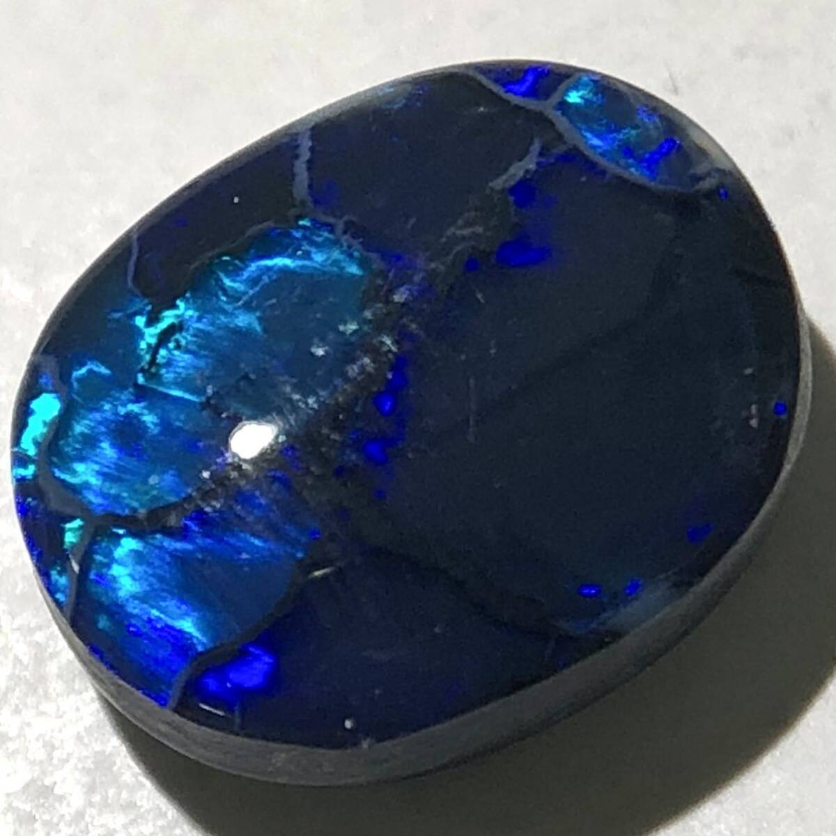 遊色効果!! ☆天然ブラックオパール1.826ct☆A 約9.5×7.9mm ルース 裸石 宝石 ジュエリー jewerly black opal EB0/EB9 テEC1の画像2