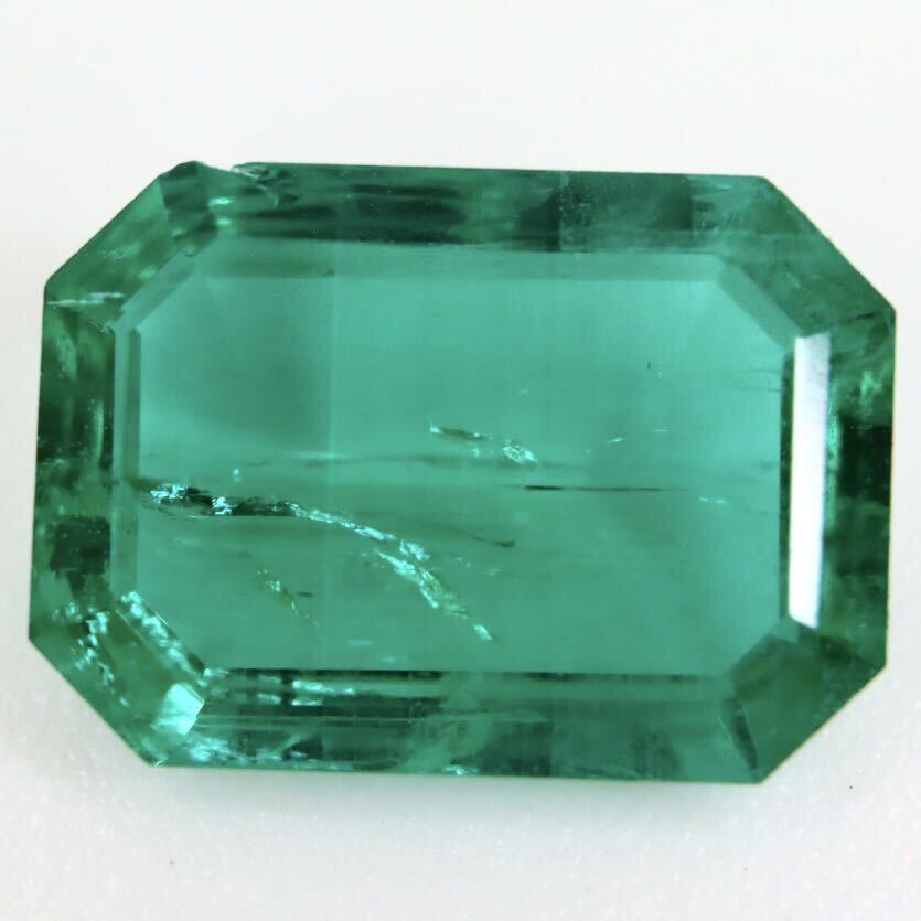 ☆合成エメラルド 0.576ct☆A 約6.9×4.9mm ルース 裸石 宝石 ジュエリー ベリル jewelry beryl emerald DE0/DE0の画像1