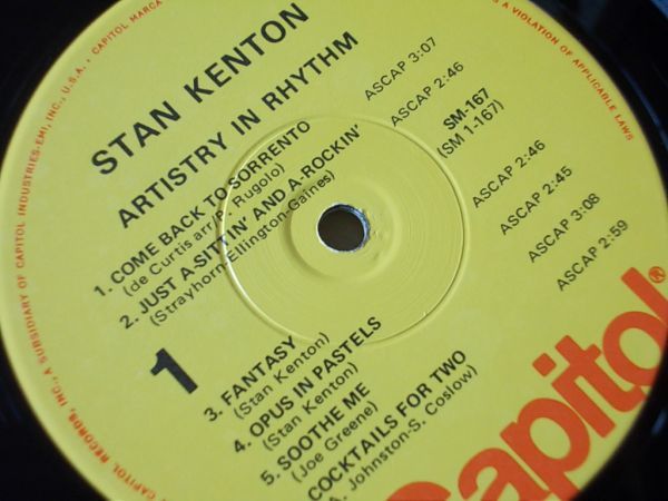 P3437　即決　LPレコード　スタン・ケントン　STAN KENTON『ARTISTRY IN RHYTHM』　輸入盤　US盤_画像3
