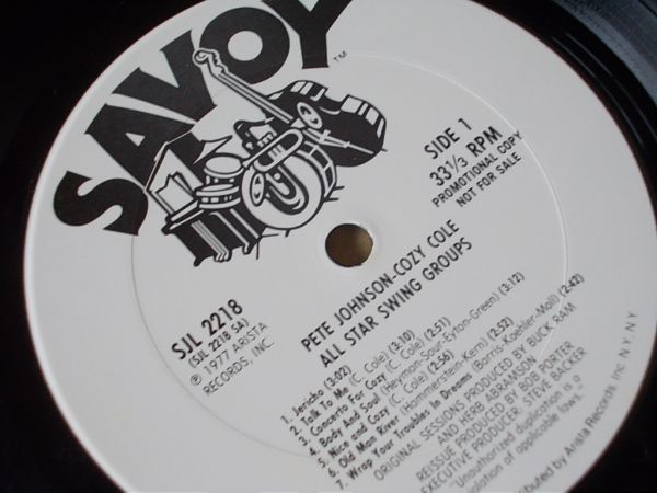 P3456　即決　LPレコード　PETE JOHNSON/COZY COLE『ALLSTAR SWING GROUPS』　輸入盤　US盤　2枚組　THE SAVOY SESSIONS_画像3