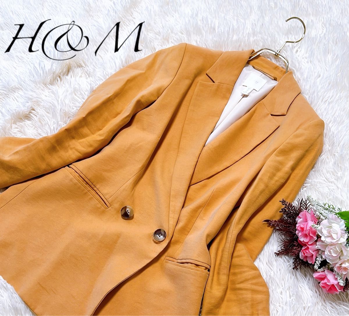 H&M ジャケット　テーラード　薄手　春秋用　オレンジ系色　Sサイズ　美品