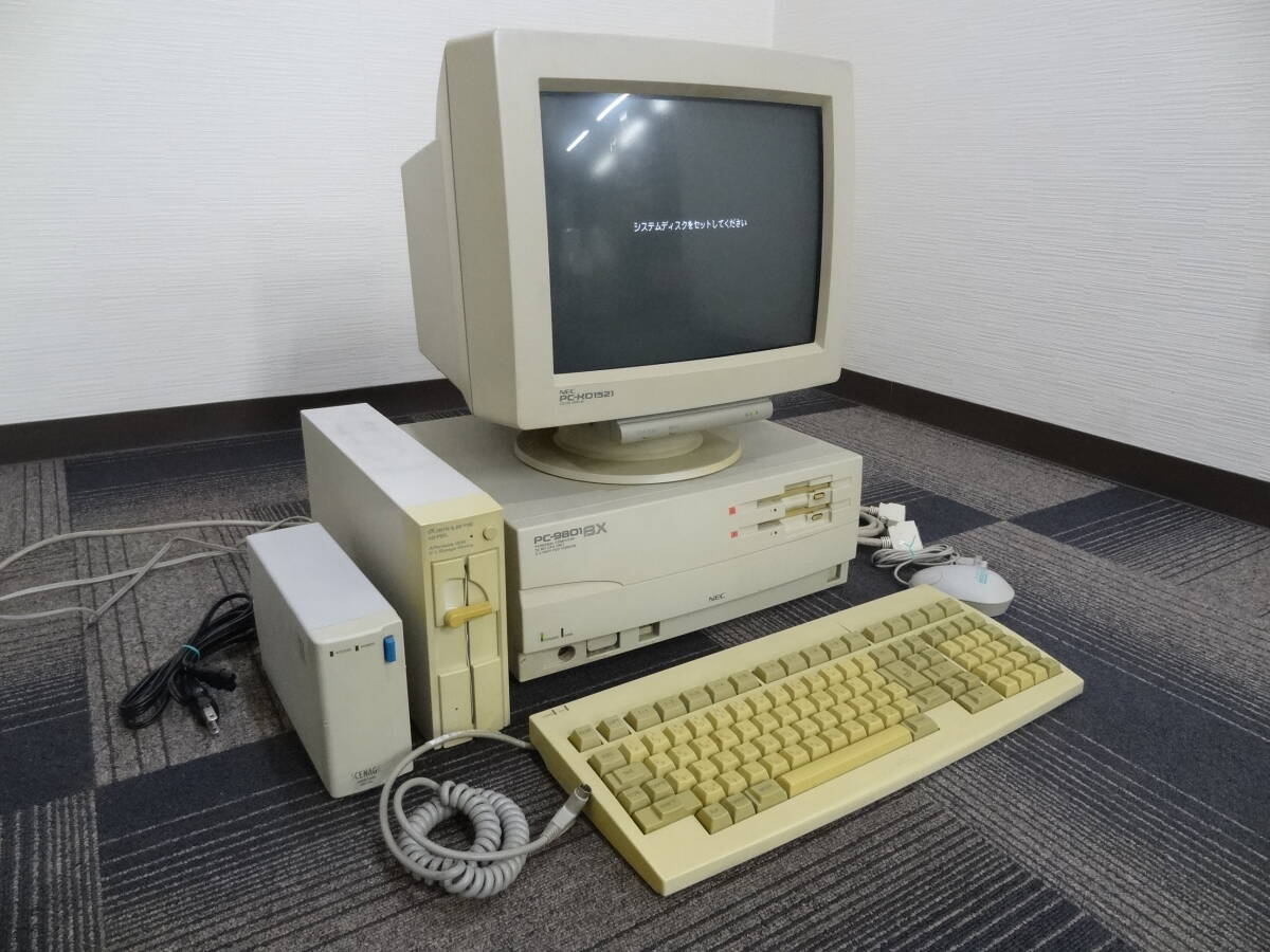 【貴重】 NEC パーソナルコンピューター PC-9801 BX U2 PC-KD1521 AD-F51L SG-340の画像3
