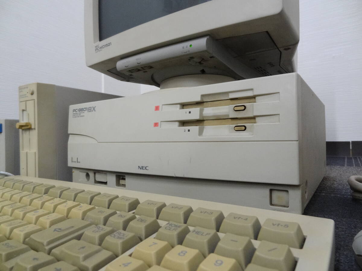 【貴重】 NEC パーソナルコンピューター PC-9801 BX U2 PC-KD1521 AD-F51L SG-340の画像7