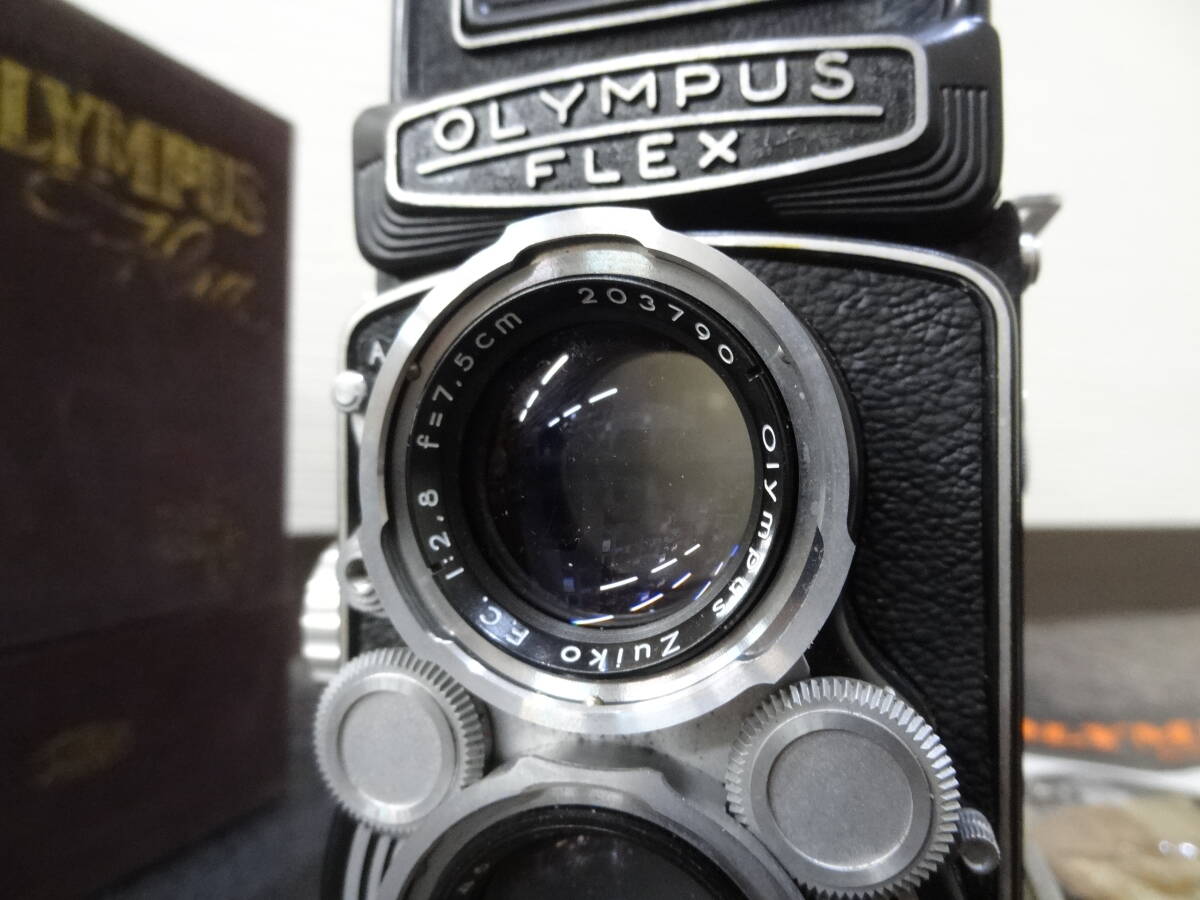 【必見】 OLYMPUS FLEX オリンパスフレックス 二眼レフ 中判カメラ Zuiko F.Zuiko F.C. 1:2,8 f=7,5cm
