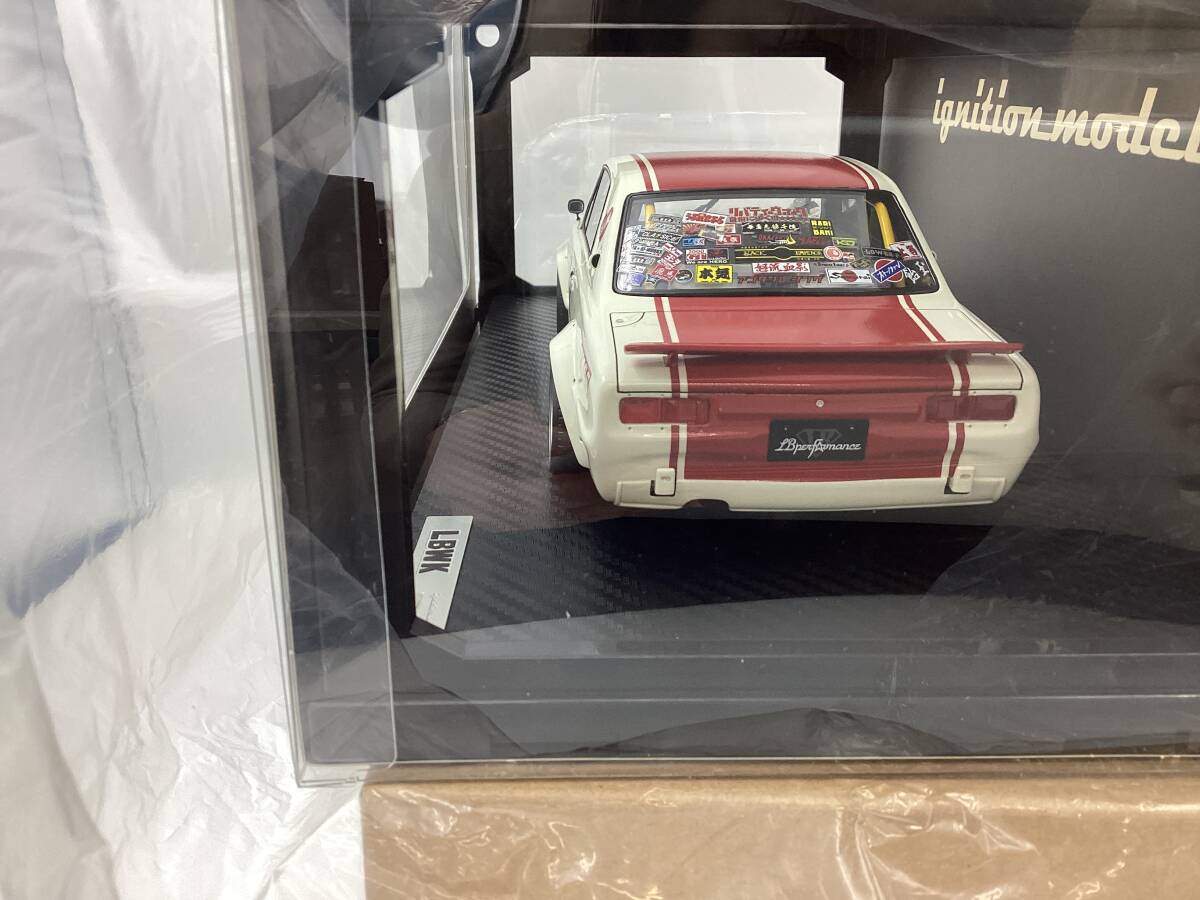 【755A】未使用品 イグニッションモデル 1/18 LB-WORKS Hakosuka 2Door White Red 白 赤_画像3