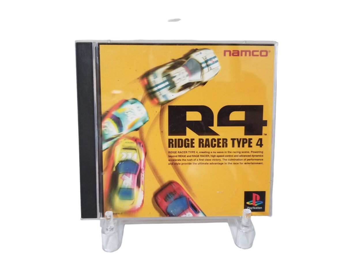 中古ソフト PS 帯・ハガキあり R4 リッジレーサータイプ4 SLPS-01800 - 1 RIDGE RACER TYPE 4 NTSC-J namco 1998の画像1