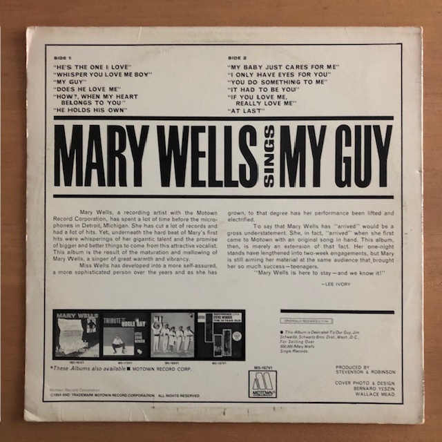 MARY WELLS / MY GUY /Motown/R&B/Soul/US盤/Reissue/LP,Album_画像2