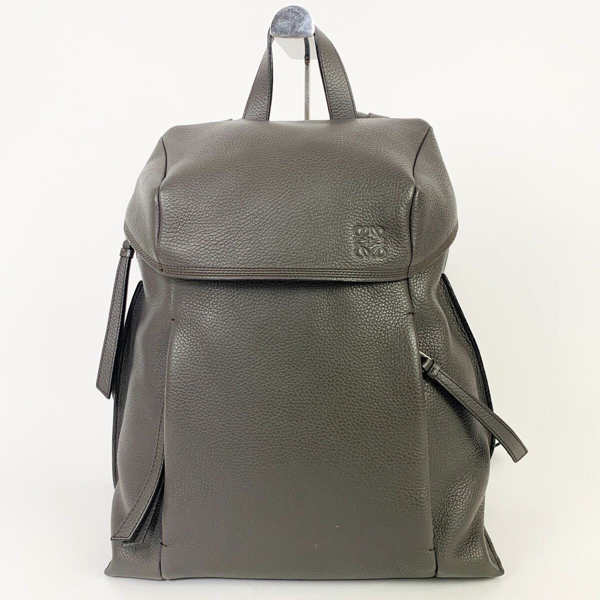 1 jpy * beautiful goods * LOEWE Loewe / rucksack /T backpack small /k loud ( light gray )/ leather backpack hole gram Logo 