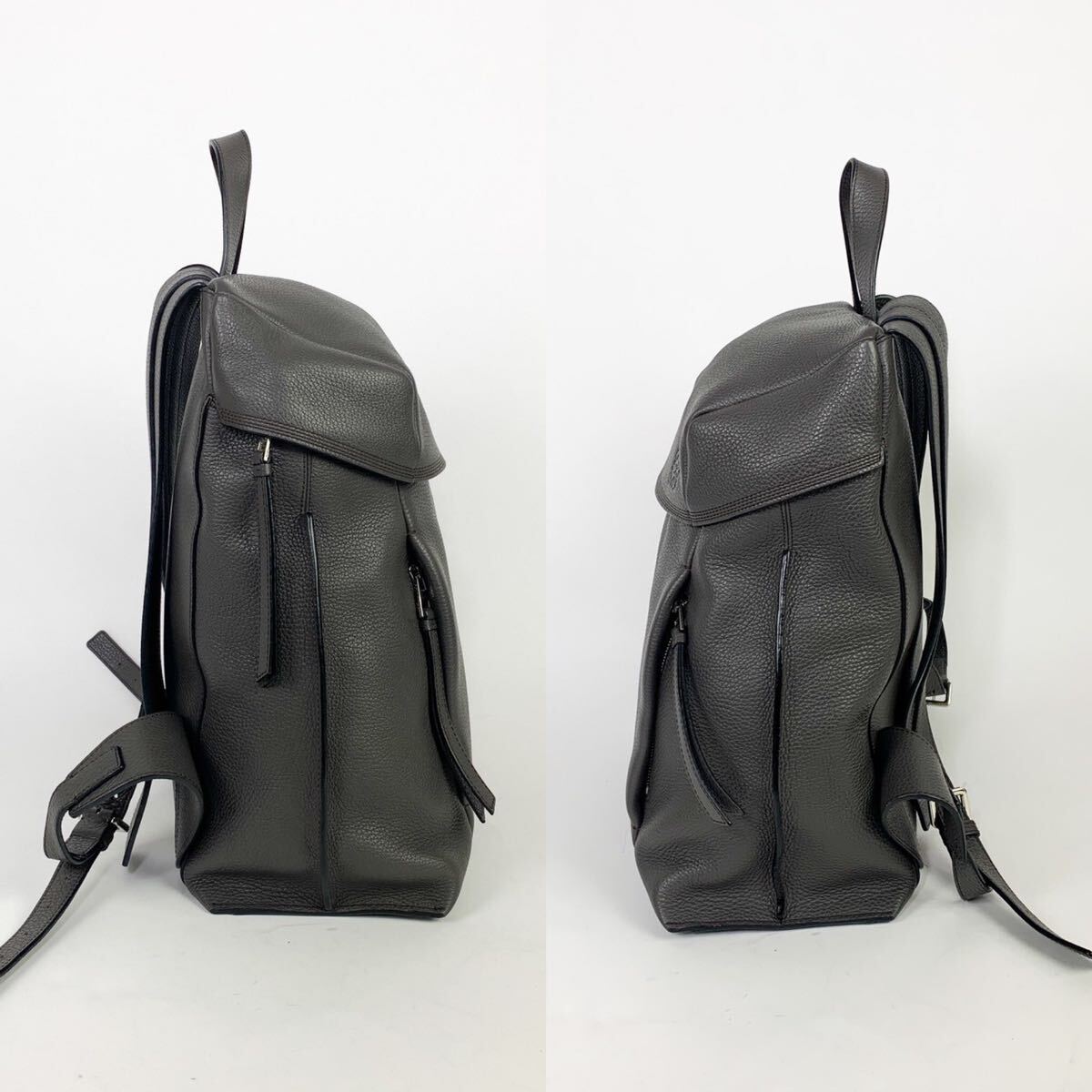 1 jpy * beautiful goods * LOEWE Loewe / rucksack /T backpack small /k loud ( light gray )/ leather backpack hole gram Logo 