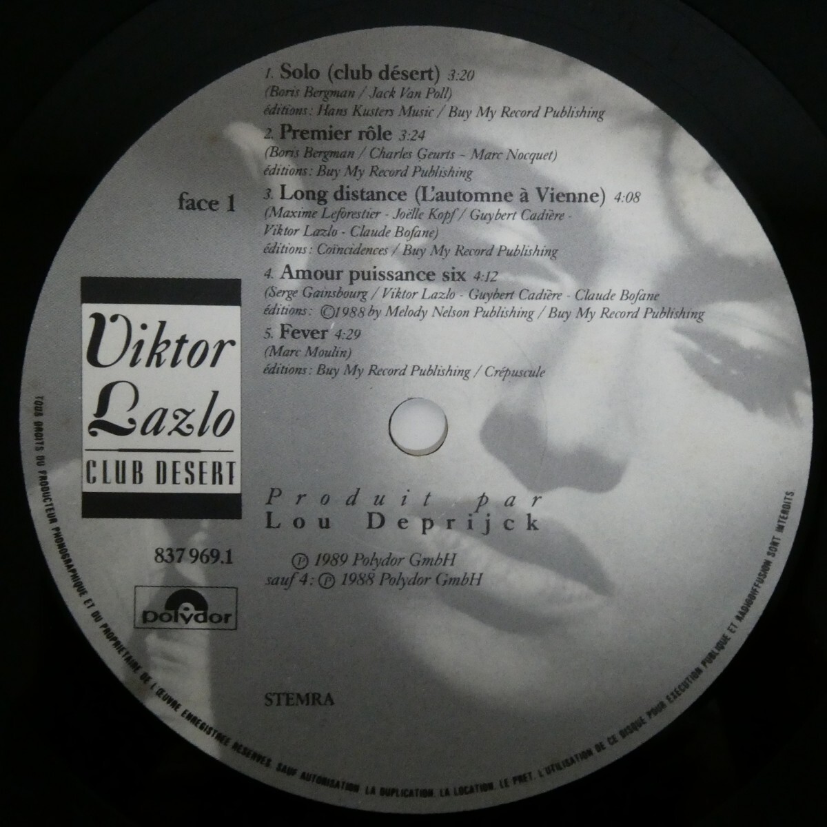 LP5920☆フランス/Polydor「 Viktor Lazlo / Club Desert / 837 969.1」の画像4