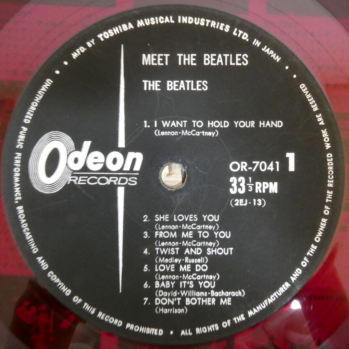 LP5948☆赤盤「ビートルズ / MEET THE BEATLES / OR-7041」の画像5
