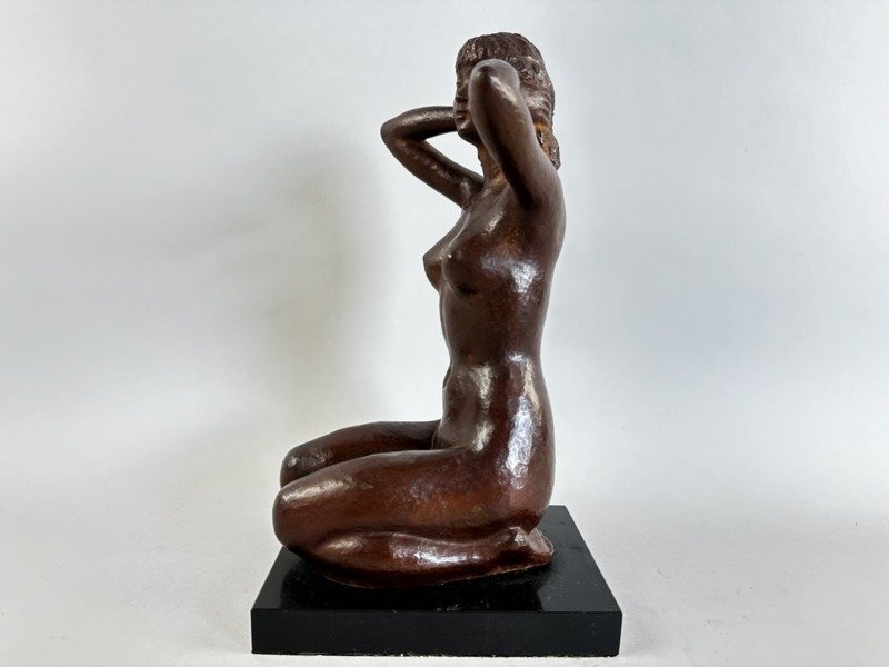 i168 裸婦 ブロンズ像 竹内不忘 高さ約29cm 彫刻美術 置物 女性の画像2