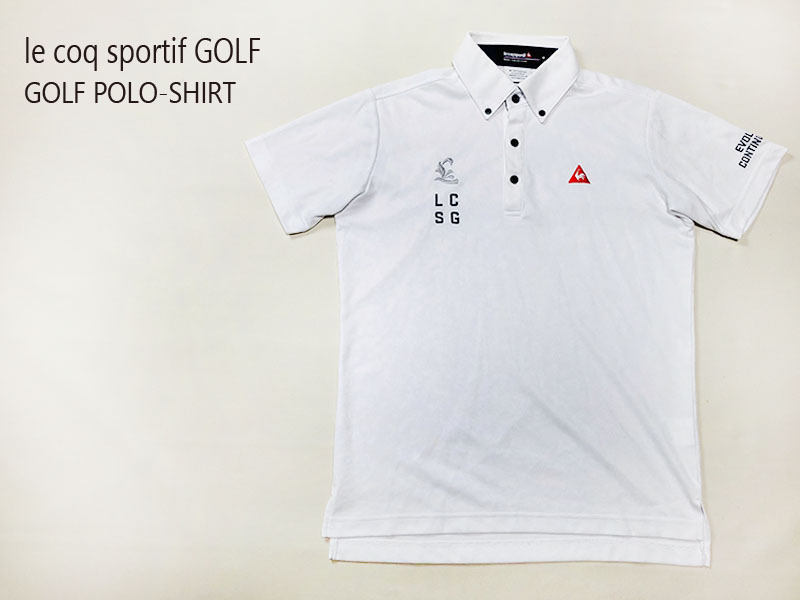 le coq sportif GOLF COLLECTION ルコック ゴルフ 半袖 BD ゴルフ ポロシャツ メンズ M ロゴ刺繍 速乾 DRY ボタンダウンの画像1