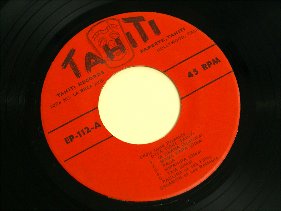 タヒチ音楽・7インチ・10曲・EPレコード● Otea Tiare Tahiti - Eddie Lund Presents.... ( TAHITI RECORDS EP112, 民族音楽,world music )の画像2