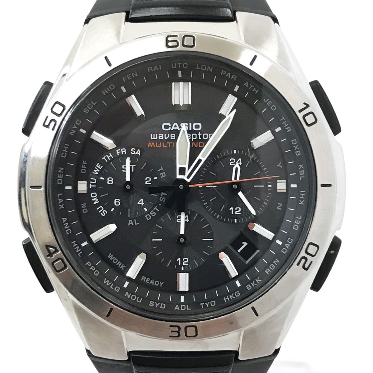 CASIO カシオ WAVE CEPTOR ウェーブセプター 腕時計 WVQ-M410-1 電波ソーラー アナログ ラウンド マルチバンド6 カレンダー ブラックの画像1