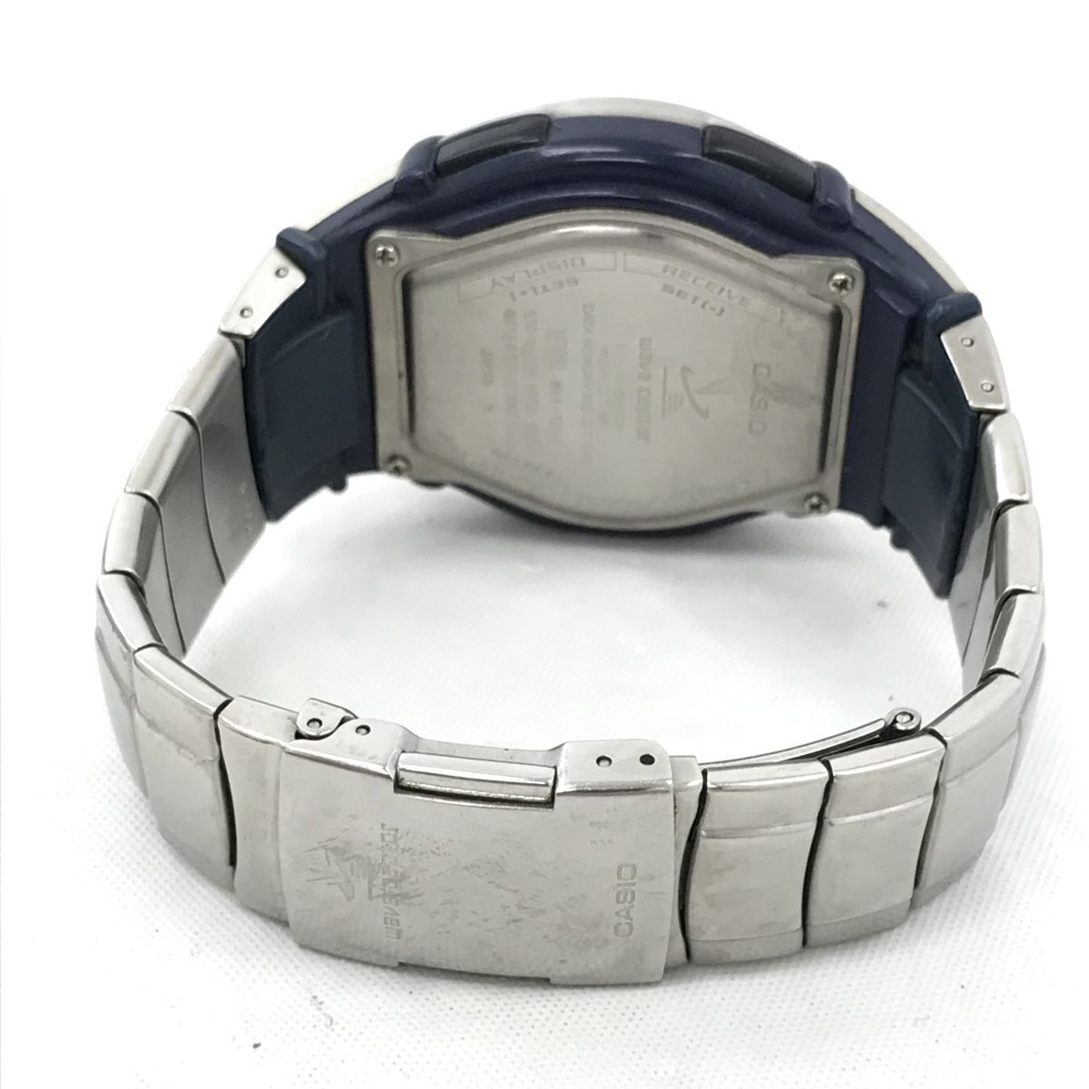 CASIO カシオ WAVECEPTOR ウェーブセプター 腕時計 WVX-100J ソーラー アナログ ラウンド ネイビー ブルー コレクション ワールドタイム_画像4