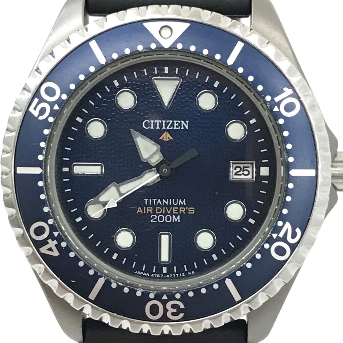 美品 CITIZEN シチズン プロマスター AIR DIVER'S 腕時計 4767-472497 TA クオーツ ネイビー TITANIUM ベルト交換済み 電池交換済み 動作OK_画像1