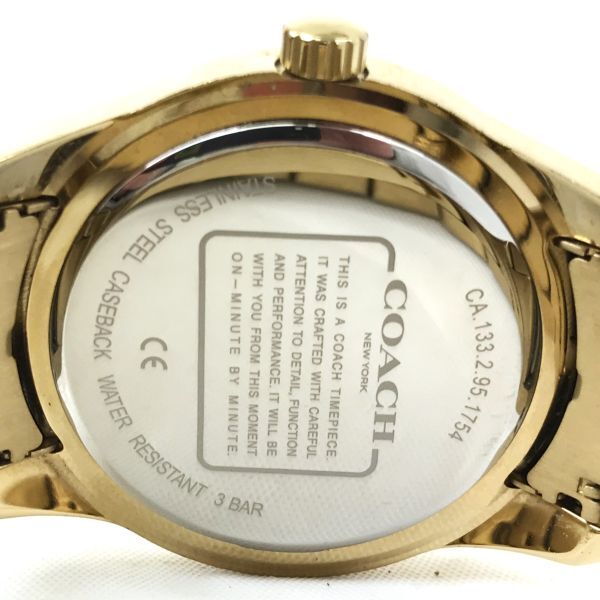 COACH コーチ 腕時計 CA.133.2.95.1754 クオーツ アナログ ラウンド ブラック ゴールド ウォッチ メンズ コレクション 動作確認済みの画像6