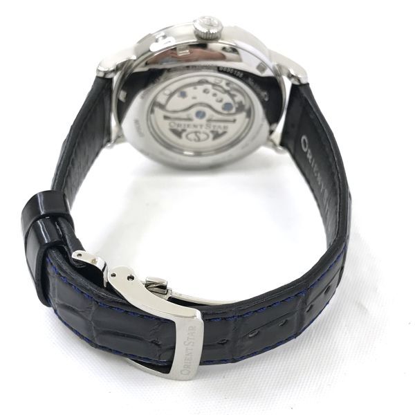 レア 美品 ORIENT STAR オリエントスター 限定 500本 腕時計 RK-AM0006L 自動巻き 機械式 メカニカル ムーンフェイズ ネイビー 動作OK 箱付の画像5