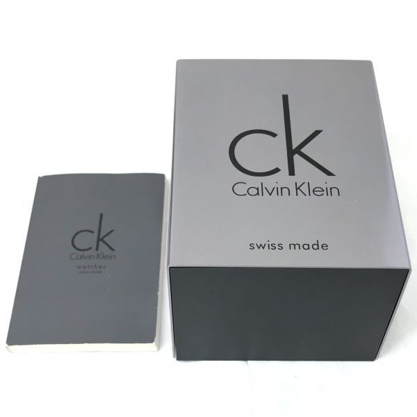 Calvin Klein カルバンクライン CK 腕時計 K77411 OQ クオーツ アナログ ラウンド ブラック シルバー 箱付き 電池交換済み 動作確認済みの画像7
