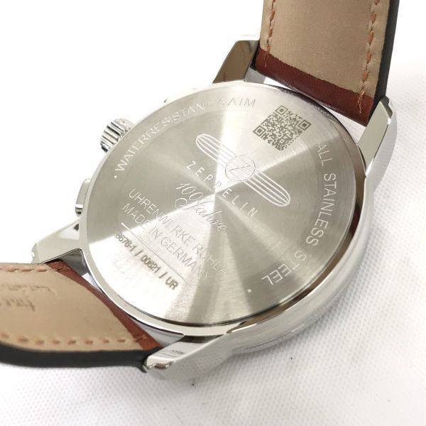 新品 ZEPPELIN ツェッペリン 100周年 記念モデル 腕時計 8676-1 クオーツ クロノグラフ カレンダー コレクション コレクター 動作OK 箱付きの画像5