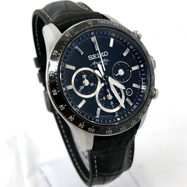 SEIKO セイコー BRIGHTZ ブライツ Ananta アナンタ 腕時計 SAEK011 自動巻き 機械式 クロノグラフ アナログ ラウンド カレンダー 動作OKの画像4