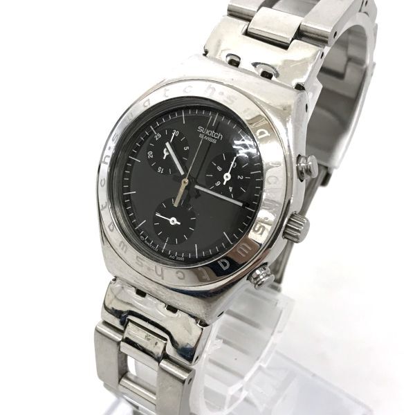 Swatch スウォッチ IRONY アイロニー 腕時計 クオーツ コレクション コレクター クロノグラフ ブラック シルバー 電池交換済 動作確認済の画像2
