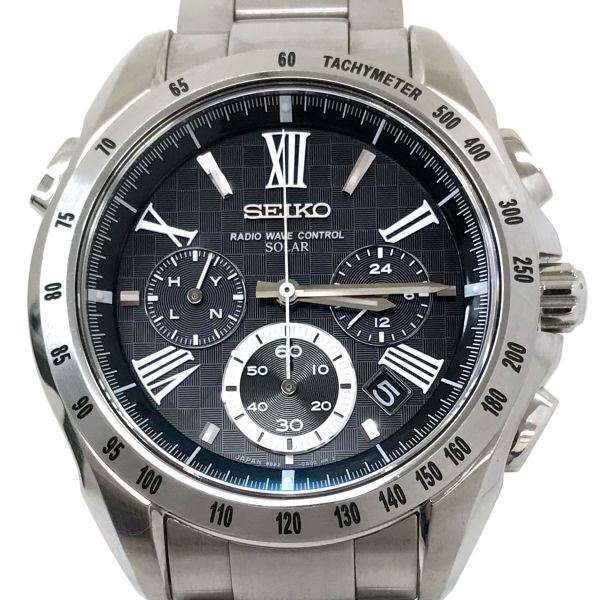 新品 SEIKO セイコー BRIGHTZ ブライツ 腕時計 SAGA071 電波ソーラー アナログ クロノグラフ カレンダー ブラック コレクション 箱付きの画像1