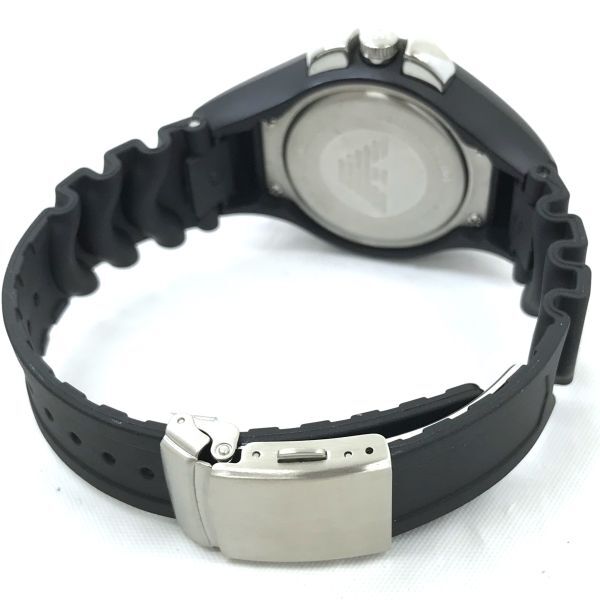 EMPORIO ARMANI エンポリオアルマーニ 腕時計 AR1128 クオーツ アナログ ラウンド ブラック コレクション 電池交換済み 動作確認済みの画像5