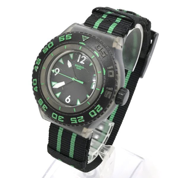 Swatch スウォッチ Deep Turtle 腕時計 SUUM400 クオーツ コレクション コレクター おしゃれ ブラック グリーン 電池交換済 動作確認済の画像2