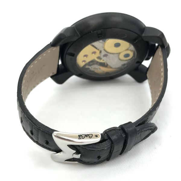 激レア GaGaMILANO ガガミラノ MANUALE 48 マヌアーレ 49本 限定モデル 腕時計 5012.LE.H.BK 手巻き 機械式 アナログ ブラックダイヤ 箱付の画像5