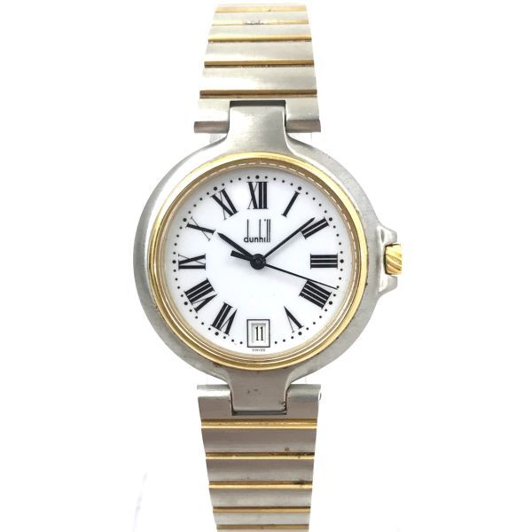Dunhill ダンヒル ミレニアム 腕時計 クオーツ アナログ ラウンド ホワイト シルバー ゴールド コレクション ウォッチ カレンダー シンプルの画像2