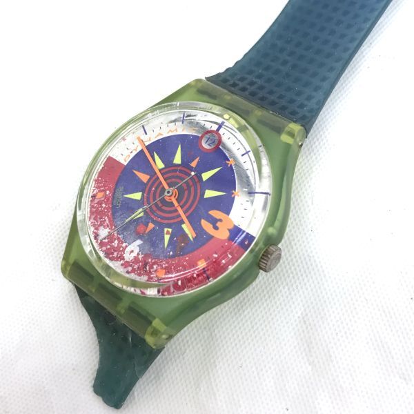 Swatch スウォッチ SOLEIL 腕時計 GL105 クオーツ コレクション コレクター おしゃれ グリーン スケルトン クリア カラフル 個性的 アートの画像2