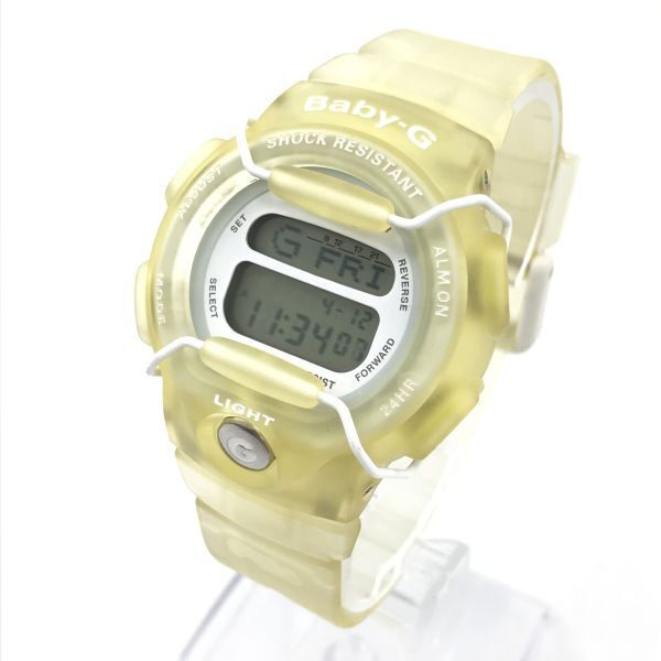 超美品 CASIO カシオ Baby-G ベビーG ベイビージー 腕時計 BGA-185-2 クオーツ デジタル イエロー コレクション 電池交換済 動作確認済の画像2