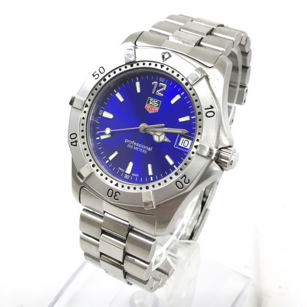 美品 TAGHEUER タグホイヤー PROFESSIONAL プロフェッショナル 腕時計 クオーツ WK1116-0 コレクション ブルー 青 電池交換済 動作確認済の画像3