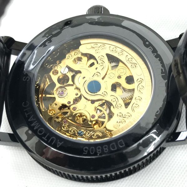新品 DANIEL&DOUGLAS ダニエル&ダグラス 腕時計 DD8805-GP 自動巻き 機械式 オートマティック 手巻き ゴールド ブラック スケルトン 動作OKの画像6